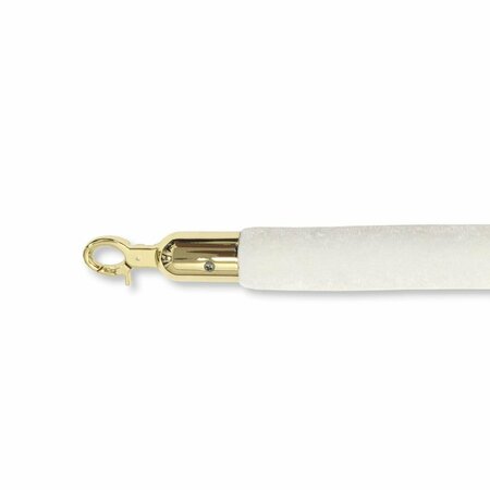 VIC CROWD CONTROL VIP Crowd Control  72 in. Velour Closable Hooks, White & Gold 1650